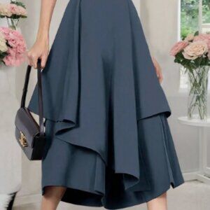 Women Asymmetrical Wide Leg Culottes Pants Size M